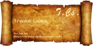 Trenka Csaba névjegykártya